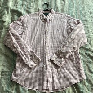 Mens Polo pink and Navy Check Shirt